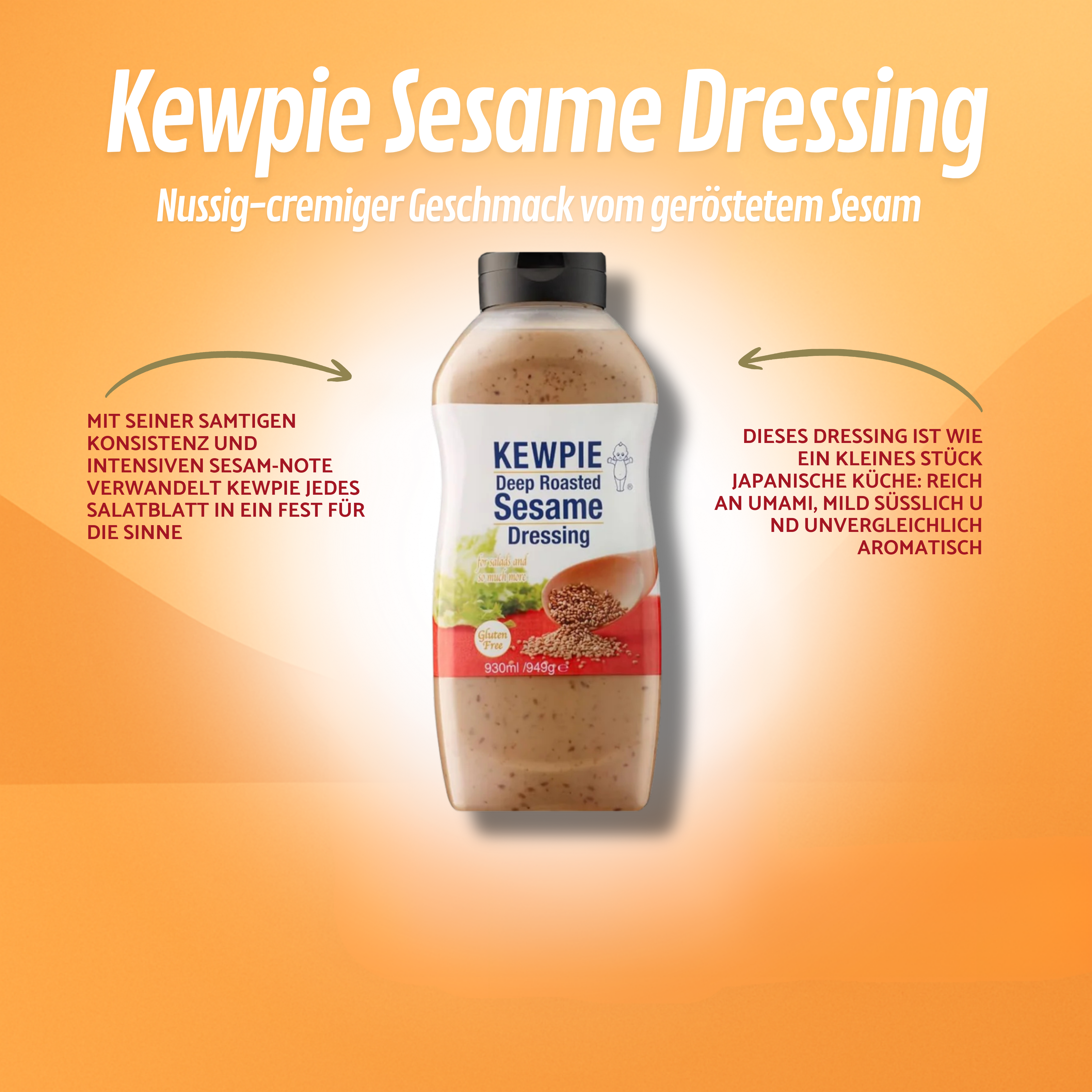 KEWPIE Sesam Dressing, geröstet, 930 ml
