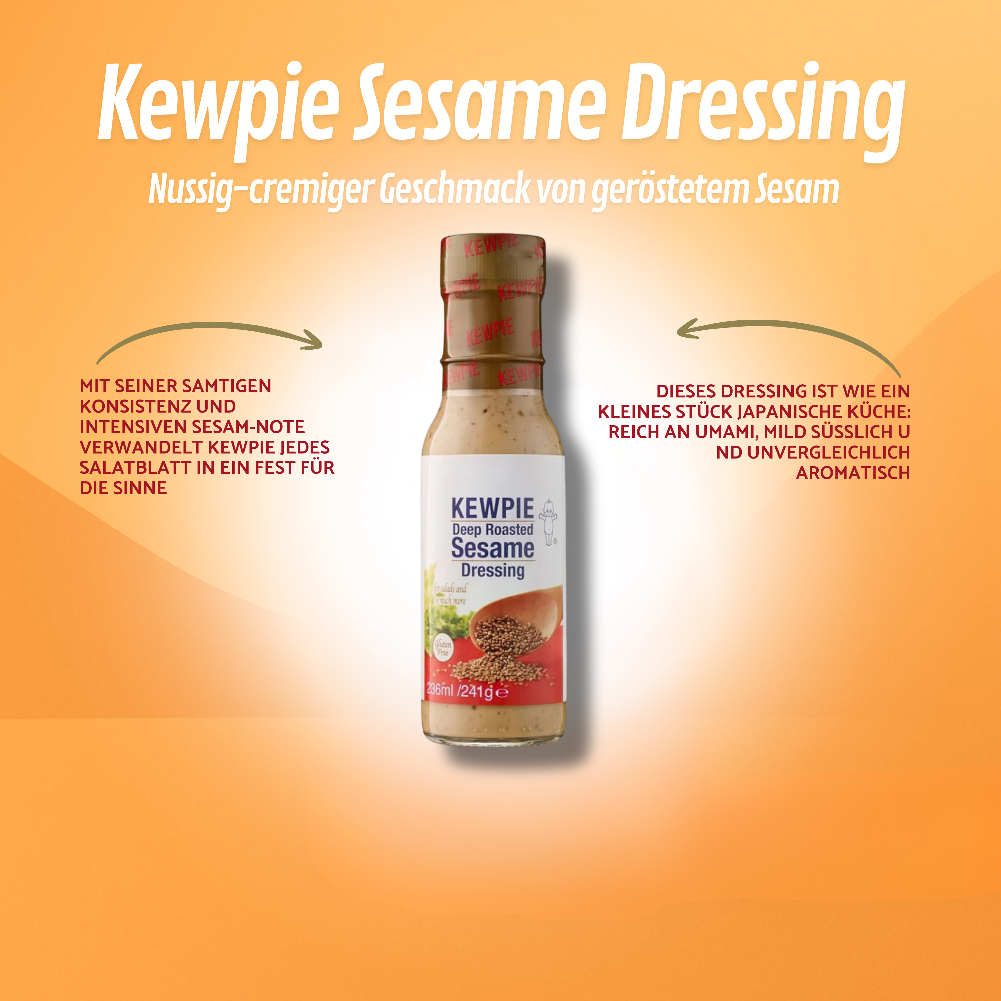 KEWPIE Sesam Dressing, geröstet, 236 ml